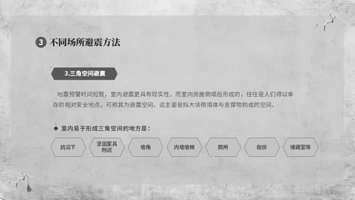 灰色复古简约插画512全国防灾减灾日防震减灾安全通行宣传课