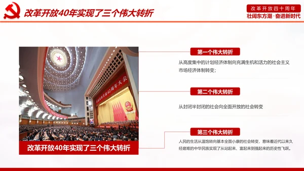 学习2019改革开放40周年大会党政党建PPT