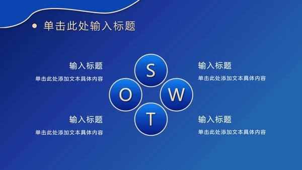 蓝色波浪奢华PPT模板