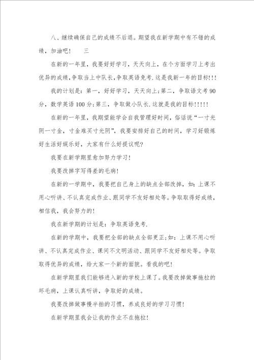 2021年小学生新学期学习计划作文