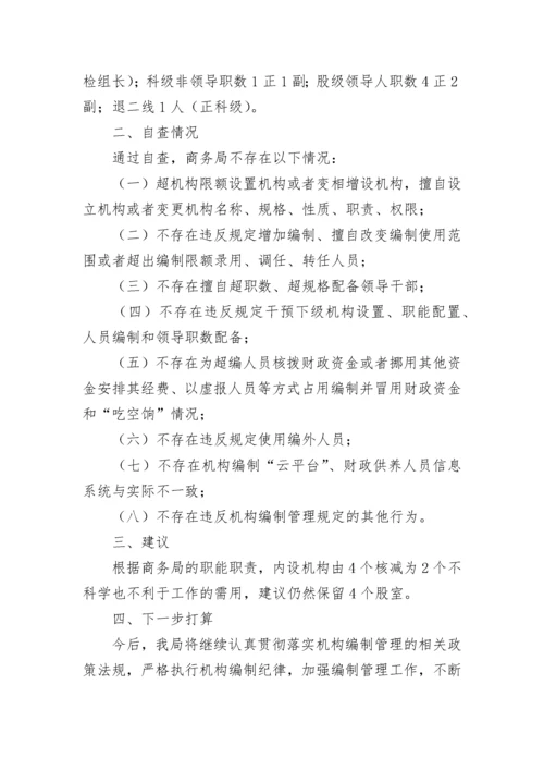 机构编制情况自查报告（通用9篇）.docx