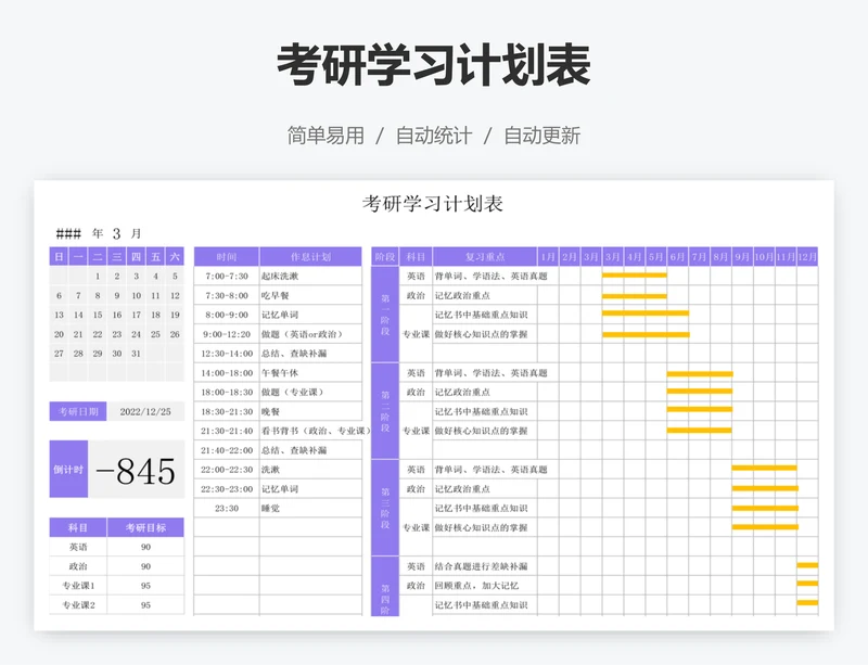 考研学习计划表