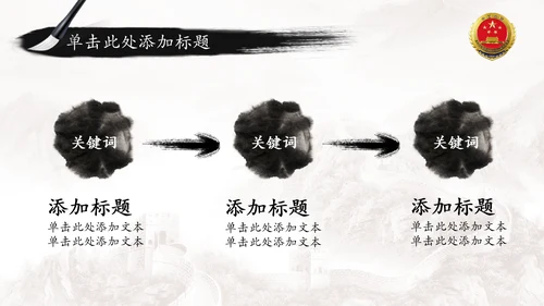 中国风水墨中国检察院工作报告ppt模板