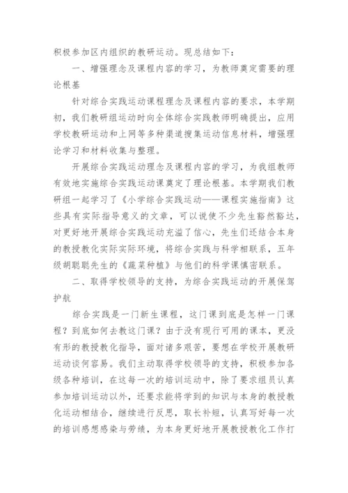 小学综合组教研工作总结.docx