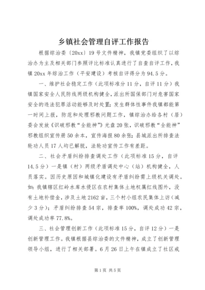 乡镇社会管理自评工作报告.docx