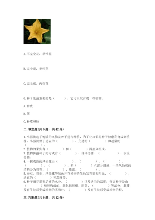 科学四年级下册第一单元植物的生长变化测试卷及参考答案（研优卷）.docx
