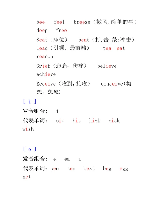 48个国际音标表及发音大全