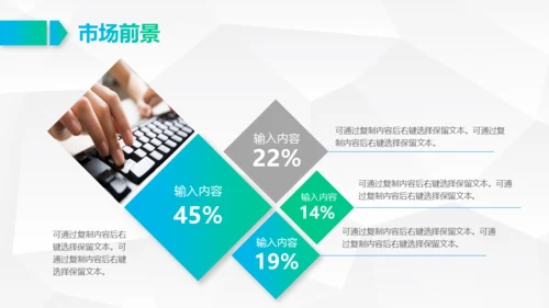 蓝色搭配荧光绿简约公司简介通用PPT模板