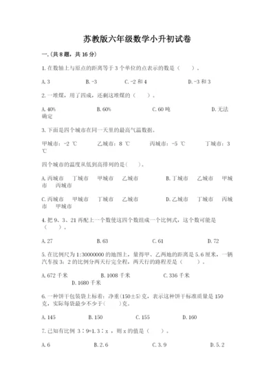 苏教版六年级数学小升初试卷【培优b卷】.docx