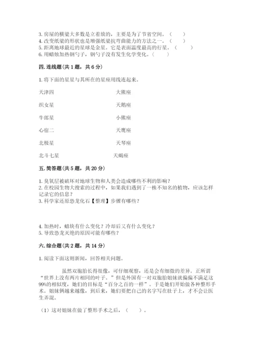 教科版六年级下册科学期末测试卷精品加答案.docx