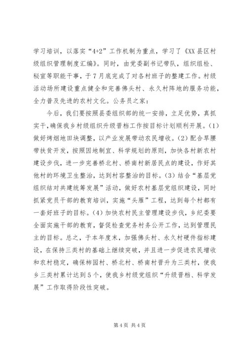 村级党组织升级晋档工作交流.docx