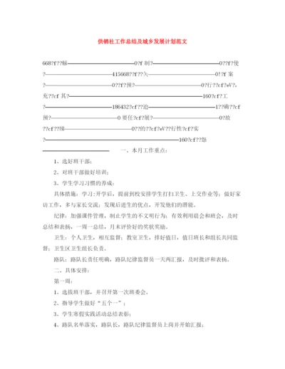 精编之供销社工作总结及城乡发展计划范文.docx