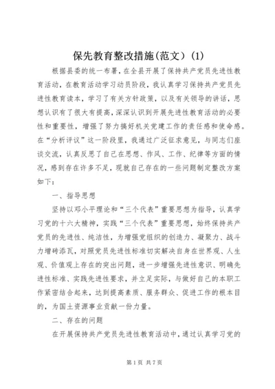 保先教育整改措施(范文）(1).docx