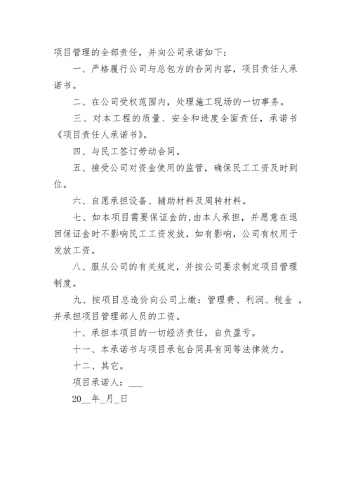 项目负责人承诺书范文.docx