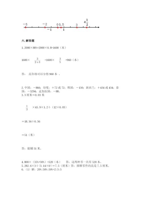 沪教版小学六年级下册数学期末综合素养测试卷【研优卷】.docx