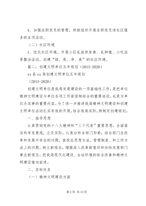 篇一：XX年创建文明社区工作计划.docx