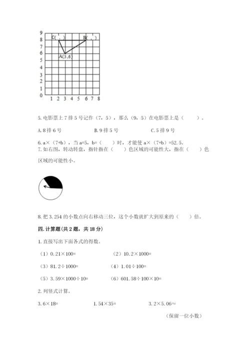 2022年五年级上册数学期末测试卷及参考答案（实用）.docx