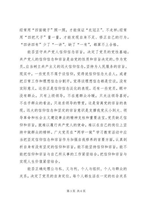 四讲四有、五个能否发言稿.docx