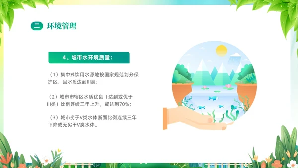 绿色清新插画风创建文明城市共建美好家园PPT