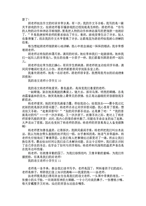 我的语文老师小学作文