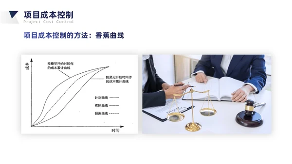 蓝灰色简约商务风项目成本管理PPT模板项目管理