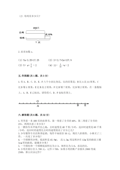 张家口市阳原县六年级下册数学期末测试卷精选.docx