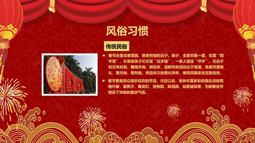 中国传统文化春节习俗PPT模板