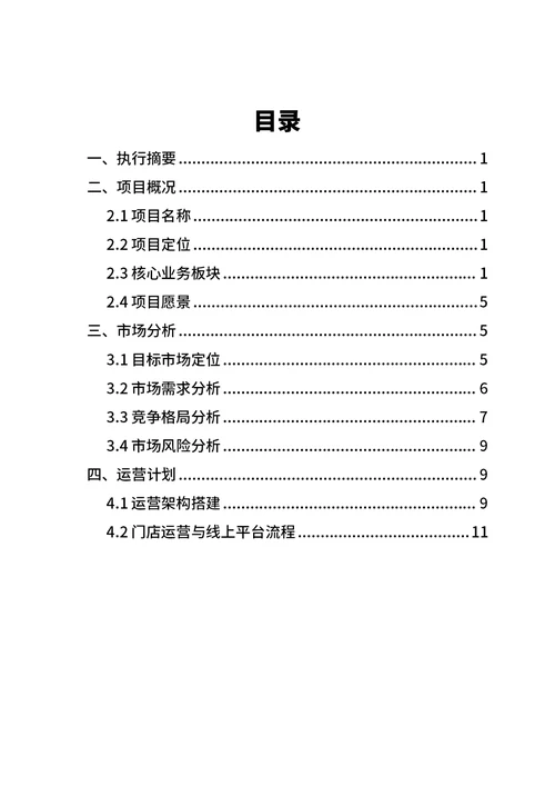 商业创业计划书