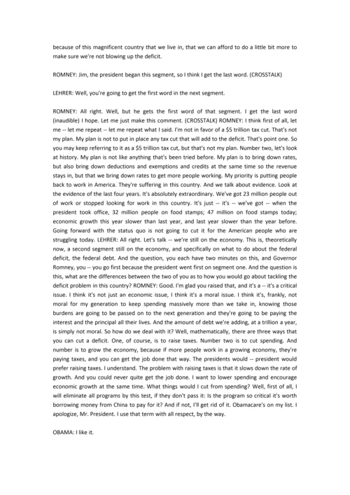 美国总统大选首场电视辩论英文实录.docx