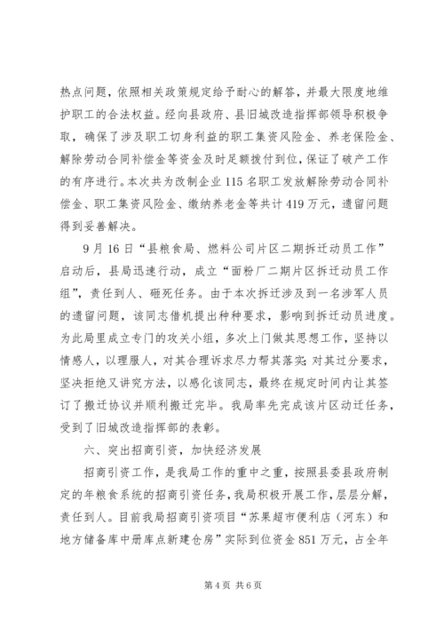 县粮食部门年终工作报告与明年打算.docx