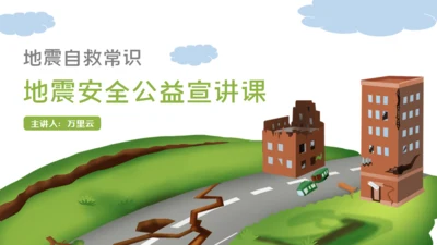 地震自救常识公益宣讲通用PPT课件模板