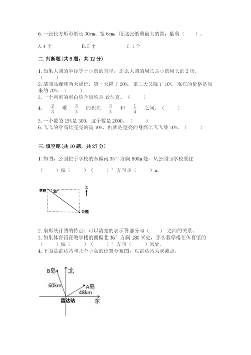 2022人教版六年级上册数学期末测试卷【轻巧夺冠】.docx