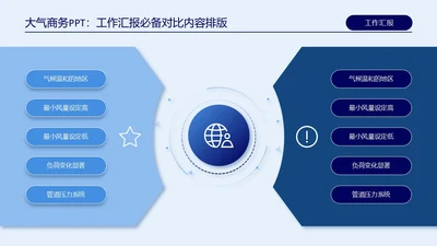 蓝色高端商务对比关系页