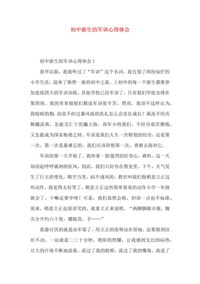 初中新生的军训心得体会.docx