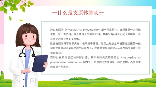 简约清新为健康护航预防支原体肺炎支原体肺炎学习活动PPT模板