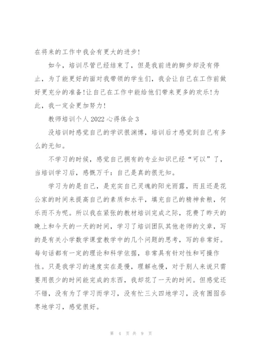 教师培训个人2022心得体会范文.docx