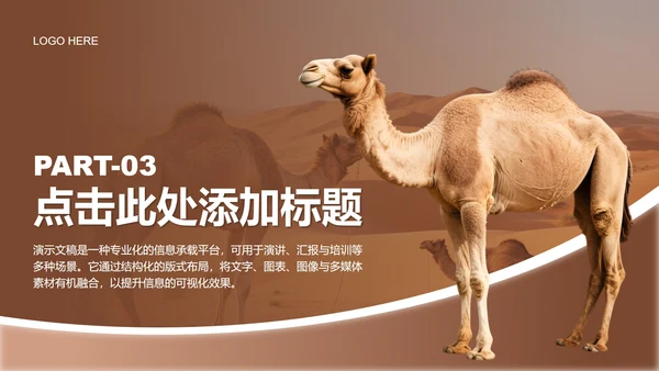 棕色商务风敦煌沙漠生态文旅商业计划书PPT模板
