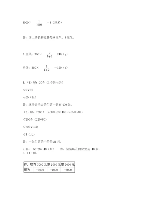 河南省平顶山市六年级下册数学期末测试卷及参考答案一套.docx