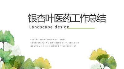 银杏叶医药工作总结汇报动态PPT