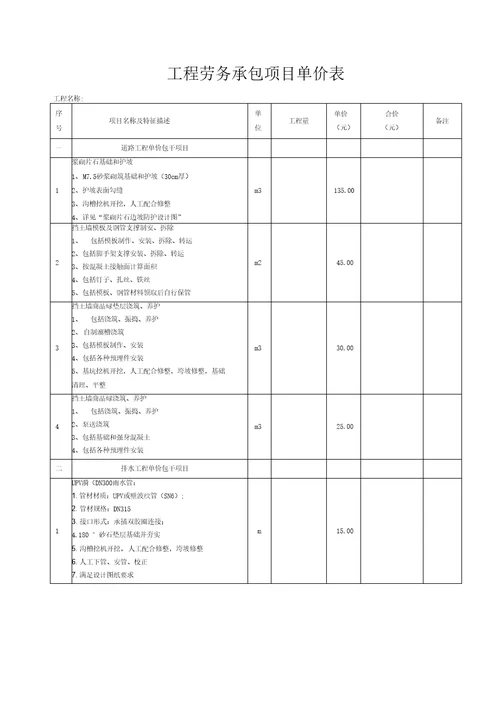 道路劳务分包合同