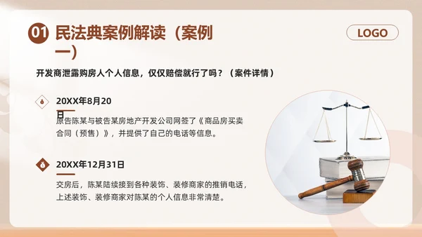 棕色简约民法典如何保护个人权益PPT模板宣传PPT动态PPT案例分析