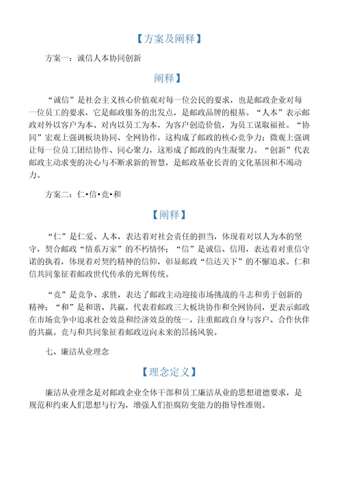 中国邮政企业文化理念