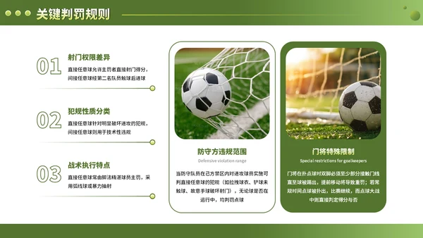 绿色竞技体育足球基础知识科普PPT模板