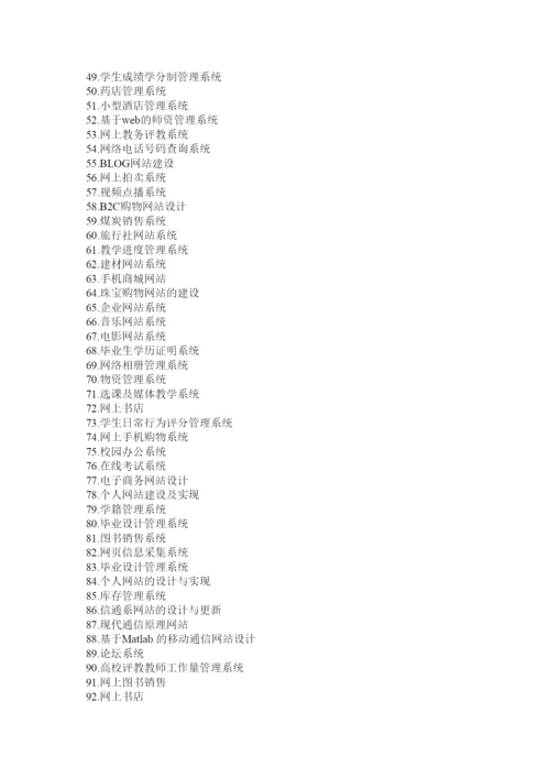 【精编】计算机毕业论文常见题目.docx