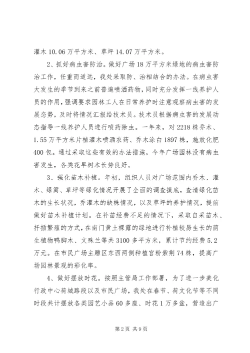 市城市广场管理处XX年工作总结暨XX年工作计划.docx