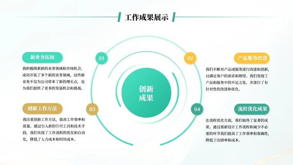 蓝绿色简约风述职报告通用PPT模板