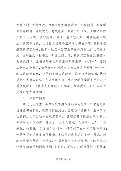 某局党的群众路线及作风建设督查情况材料.docx