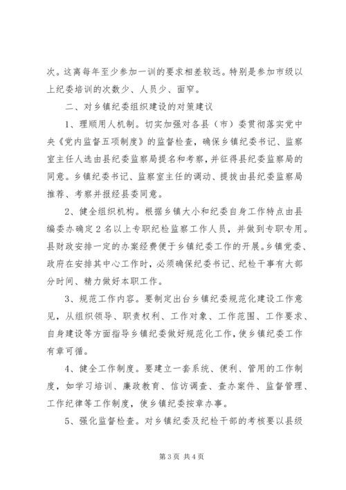 乡镇纪委组织建设中存在的问题及建议.docx