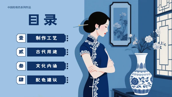 中国传统色之花青