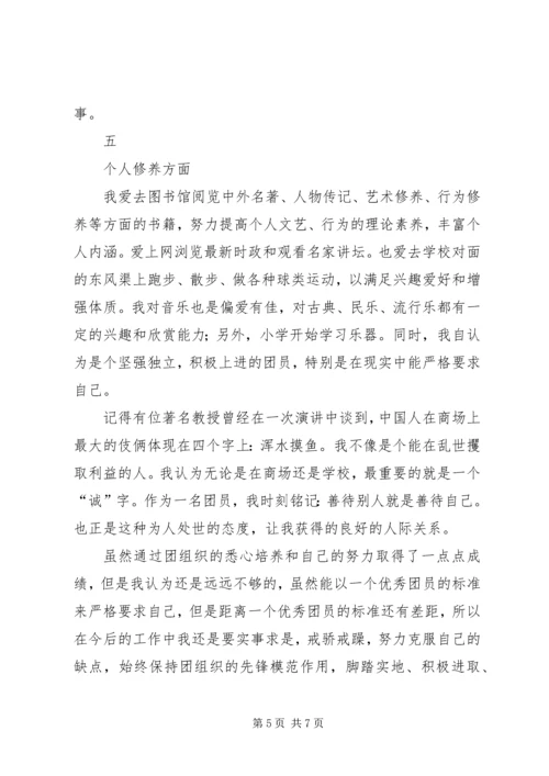 优秀共青团员申请书 (13).docx
